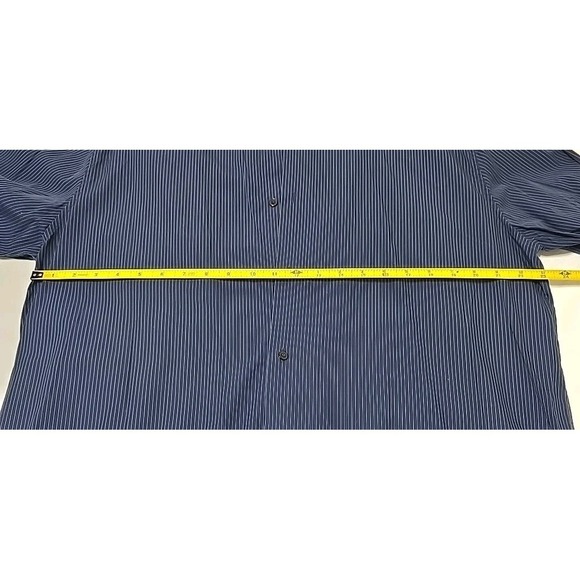 Calvin Klien Men's XL Dark Blue Striped Button-Down Shirt Long Sleeve - Picture 5 of 7